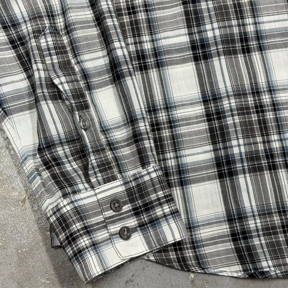 John Varvatos Long Sleeve Button Up Plaid Shirt Cotton Lightweight Medium - Picture 3 of 8